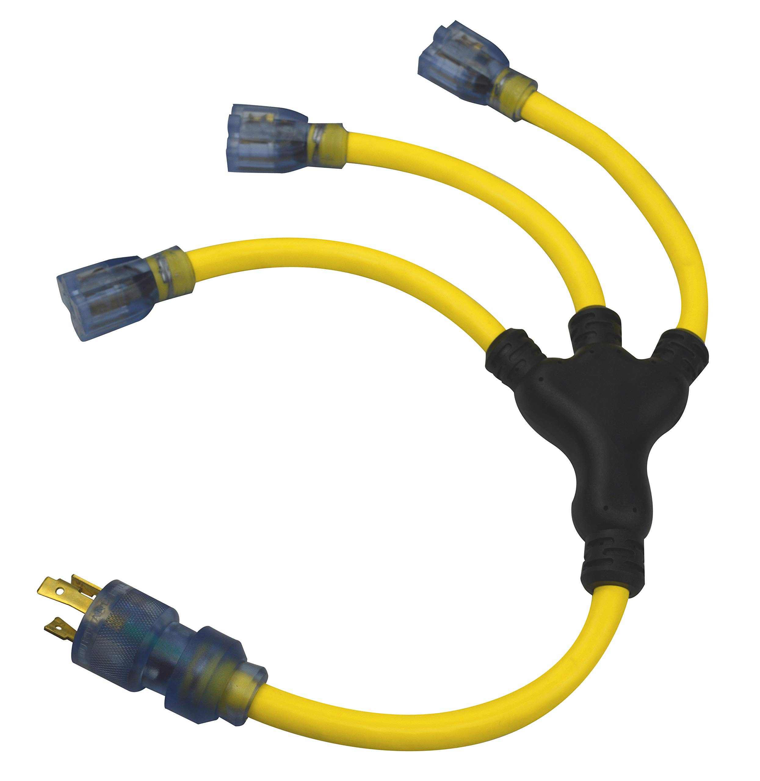 Prime GC130802, Yellow, Line Stow Adapter, 30 A, 3 12/3 AWG, 2 ft